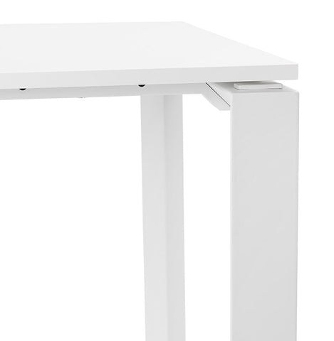 Straight design desk 'BAKUS' of white wood and metal - 160x80 cm