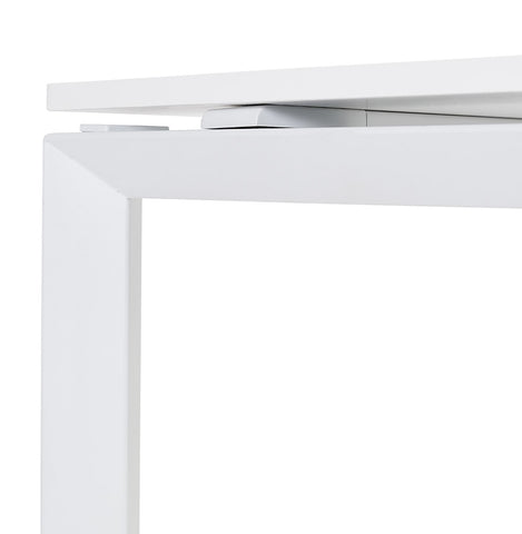 Straight design desk 'BAKUS' of white wood and metal - 160x80 cm