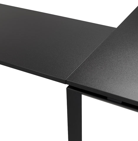 Design corner desk 'BAKUS' of black wood and metal - 160 cm