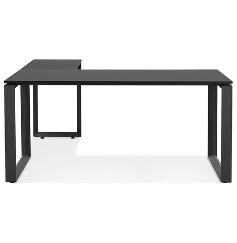 Design corner desk 'BAKUS' of black wood and metal - 160 cm