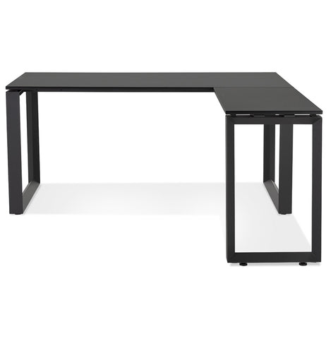 Design corner desk 'BAKUS' of black wood and metal - 160 cm