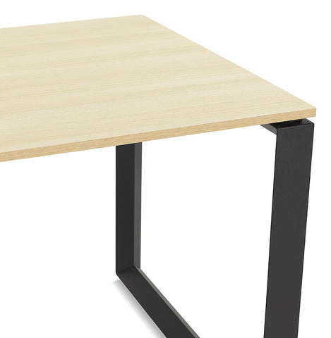 Design corner desk 'BAKUS' of natural finished wood and black metal - 160 cm