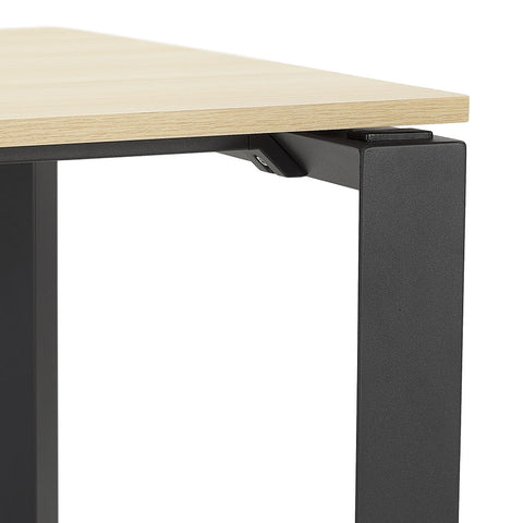 Design corner desk 'BAKUS' of natural finished wood and black metal - 160 cm