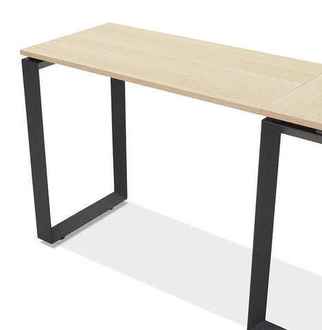 Design corner desk 'BAKUS' of natural finished wood and black metal - 160 cm