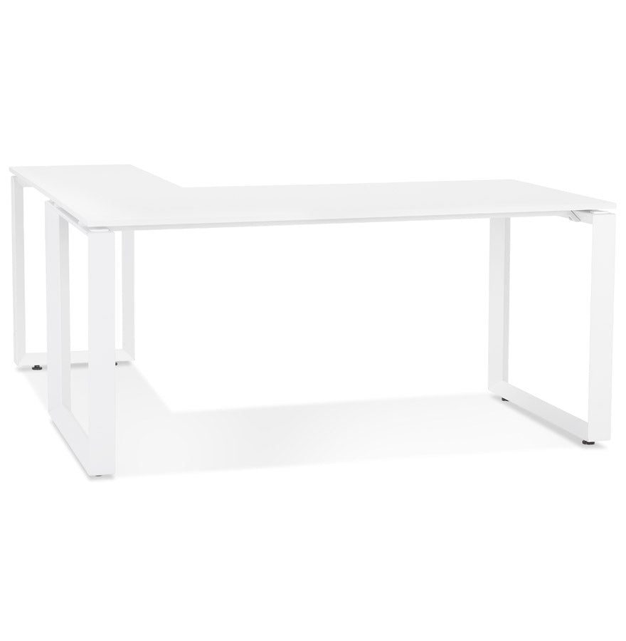 Design corner desk 'BAKUS' of white wood and metal - 160 cm