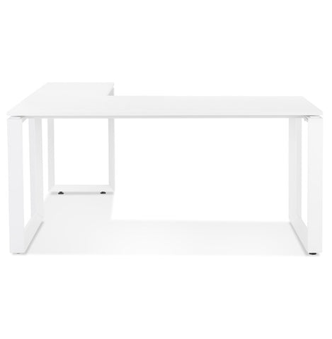 Design corner desk 'BAKUS' of white wood and metal - 160 cm