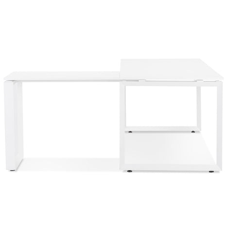 Design corner desk 'BAKUS' of white wood and metal - 160 cm