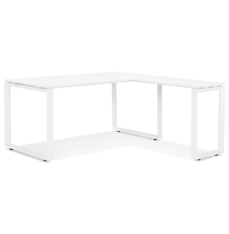 Design corner desk 'BAKUS' of white wood and metal - 160 cm