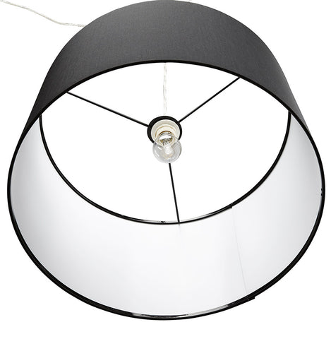 Ronde hanglamp 'BUNGEE' met zwarte kap