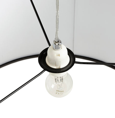 Ronde hanglamp 'BUNGEE' met zwarte kap