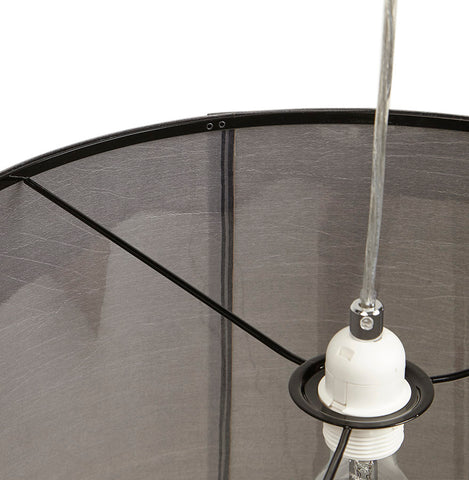 Round pendant lamp 'BUNGEE' with gray shade