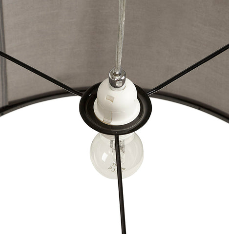 Round pendant lamp 'BUNGEE' with gray shade