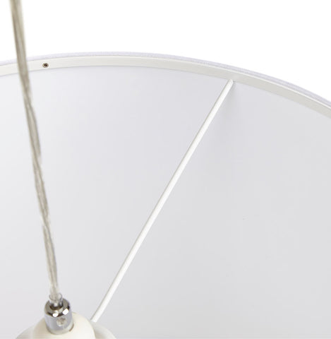 Ronde hanglamp 'BUNGEE' met witte lampenkap