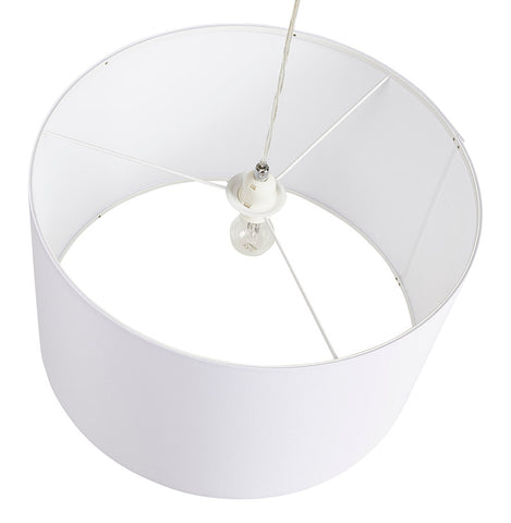 Ronde hanglamp 'BUNGEE' met witte lampenkap