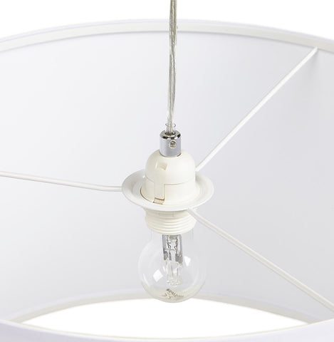 Ronde hanglamp 'BUNGEE' met witte lampenkap