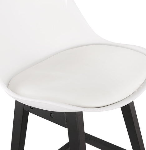 Bar stool 'CAMILA' white with leg in black wood