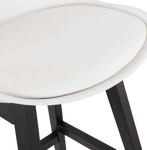 Bar stool 'CAMILA' white with leg in black wood