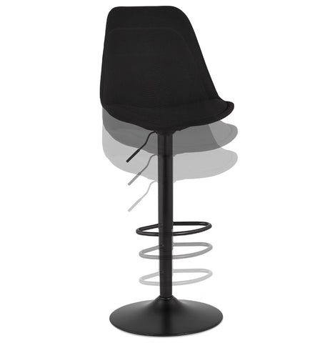 Adjustable stool 'CAMPUS' in black fabric with black leg