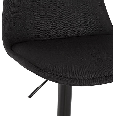 Adjustable stool 'CAMPUS' in black fabric with black leg