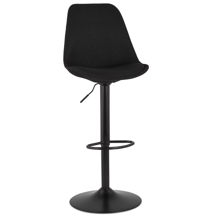 Adjustable stool 'CAMPUS' in black fabric with black leg