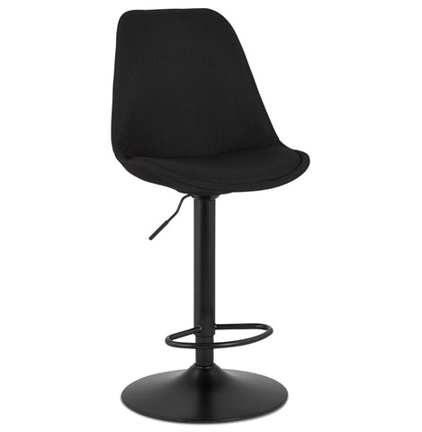 Adjustable stool 'CAMPUS' in black fabric with black leg