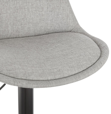 Adjustable stool 'CAMPUS' in gray fabric with black legs