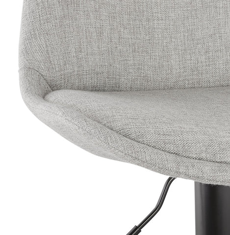 Adjustable stool 'CAMPUS' in gray fabric with black legs