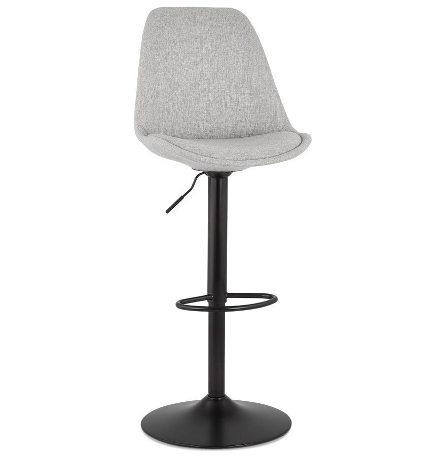 Adjustable stool 'CAMPUS' in gray fabric with black legs