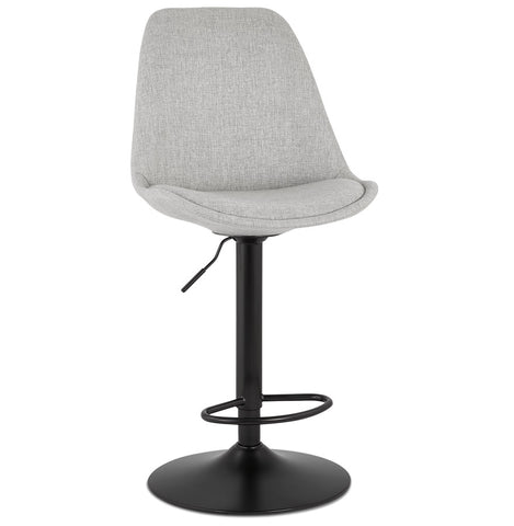 Adjustable stool 'CAMPUS' in gray fabric with black legs