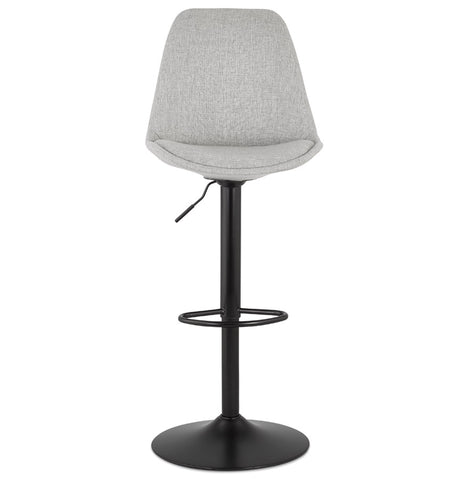 Adjustable stool 'CAMPUS' in gray fabric with black legs