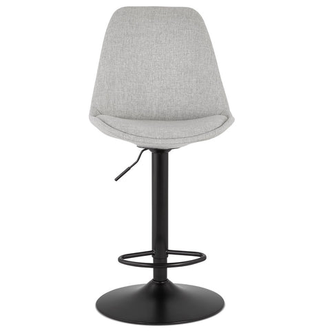 Adjustable stool 'CAMPUS' in gray fabric with black legs