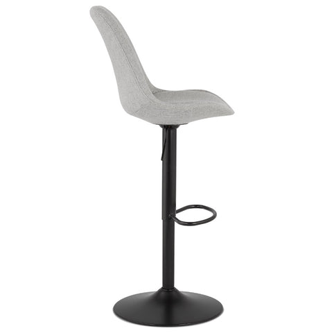 Adjustable stool 'CAMPUS' in gray fabric with black legs