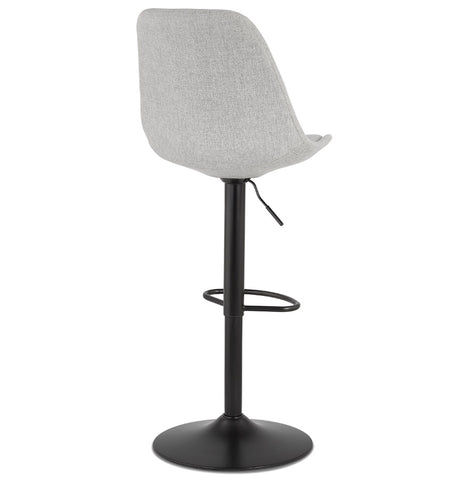 Adjustable stool 'CAMPUS' in gray fabric with black legs