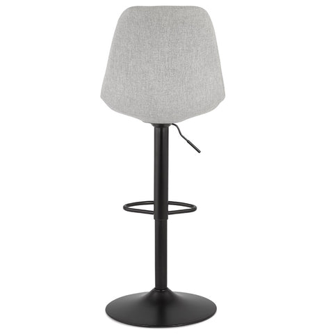 Adjustable stool 'CAMPUS' in gray fabric with black legs