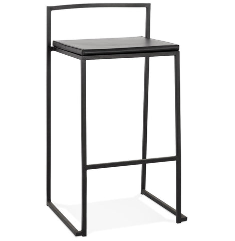 Mid-height snack stool 'CASA MINI' black with stackable industrial design