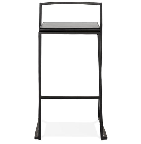 Mid-height snack stool 'CASA MINI' black with stackable industrial design