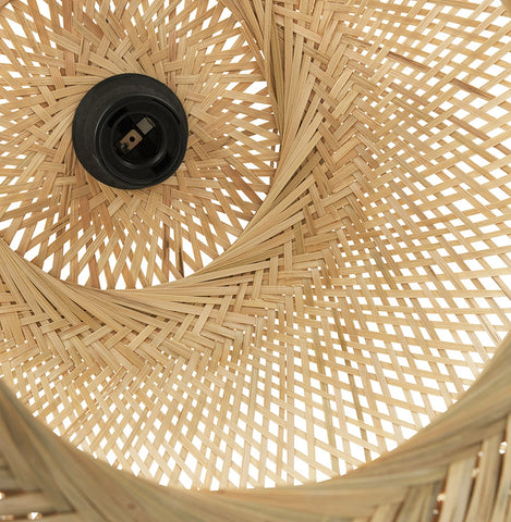 CASIMIRA MINI' round pendant lamp made of natural bamboo