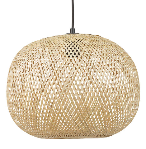 CASIMIRA MINI' round pendant lamp made of natural bamboo