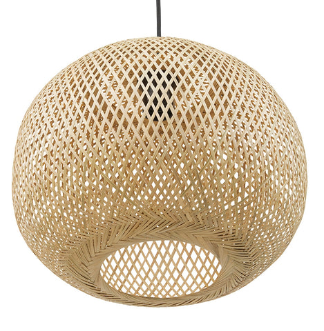 CASIMIRA MINI' round pendant lamp made of natural bamboo