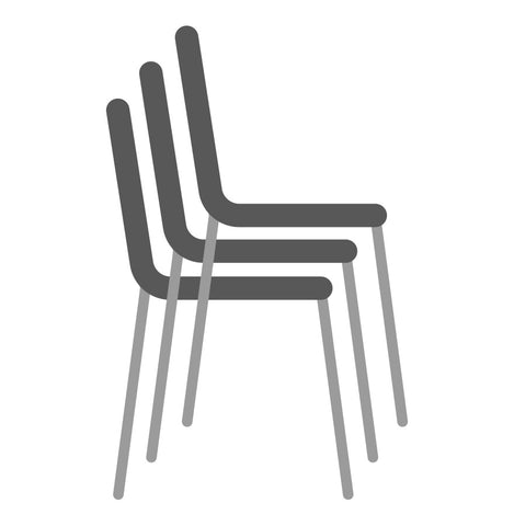 Classic and stackable kitchen chair 'CLUSAZ' in grey velvet