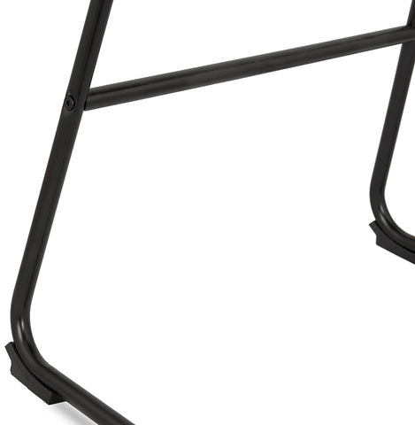 Grey bar stool 'CHOKO' with black metal legs