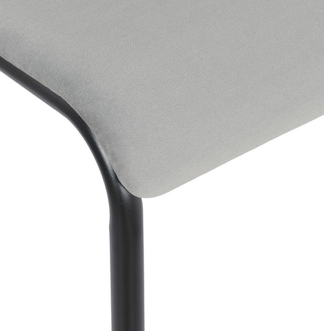 Classic and stackable kitchen chair 'CLUSAZ' in grey velvet