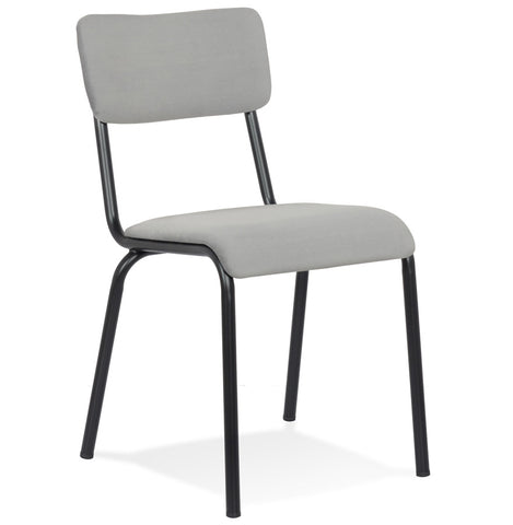 Classic and stackable kitchen chair 'CLUSAZ' in grey velvet