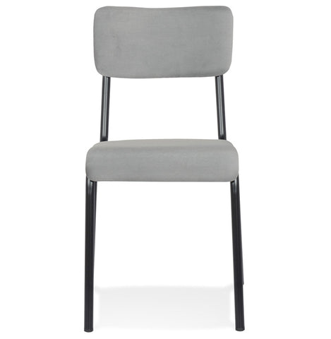 Classic and stackable kitchen chair 'CLUSAZ' in grey velvet