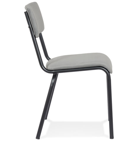 Classic and stackable kitchen chair 'CLUSAZ' in grey velvet