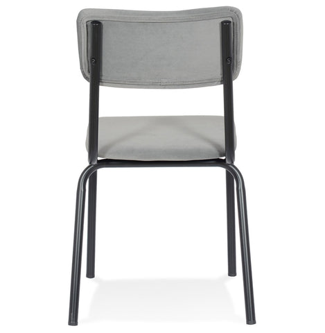 Classic and stackable kitchen chair 'CLUSAZ' in grey velvet