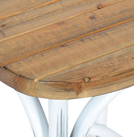 Wooden bar stool with weathered walnut effect 'COTTAGE'