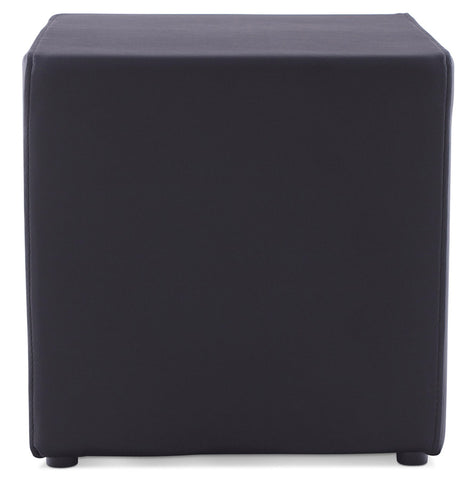 Footstool 'CUBE' for living room in black imitation leather