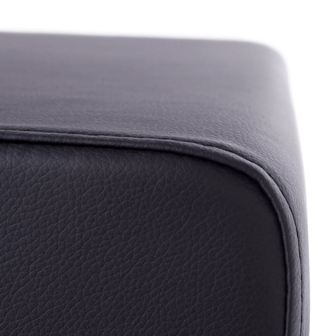 Footstool 'CUBE' for living room in black imitation leather