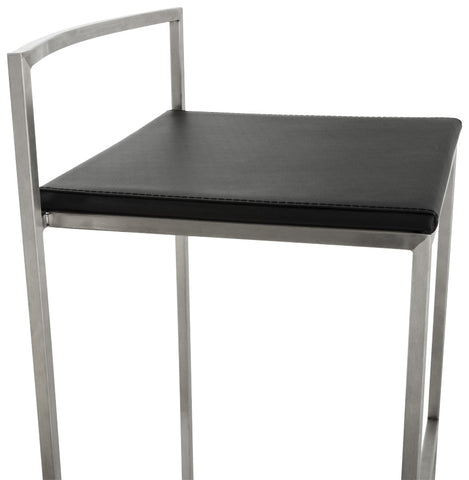 Black designer bar stool 'DISKO' stackable